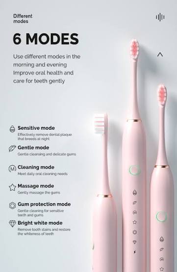 5/6 Modes Electric Toothbrushes for Adults Kids
